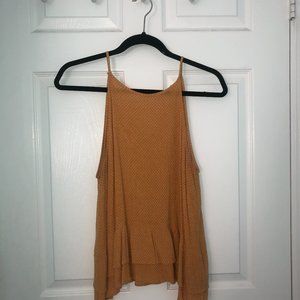 Yellow & White Polka Dot Tank Top